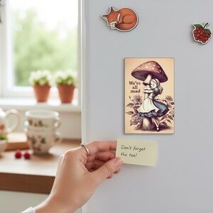 Alice's Adventures In Wonderland Mushroom Magnet, NWT